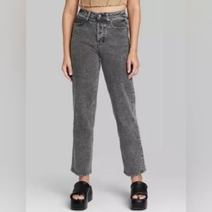 Women's Super-High Rise Straight Jeans - Wild Fable™ Black Wash